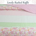 thumbnail image 5 of Cozy LinePink Floral Whimsy Gingham Stripe Cotton Quilt Bedding Set, 5 of 6