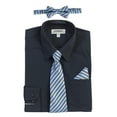 thumbnail image 4 of Gioberti Boy's Long Sleeve Dress Shirt + Stripe Tie, Bow Tie and Hanky, 4 of 5