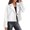 White, variant on Women Woolen Jacket - Turn-down Collar Solid Color Single Button Closure Coat Loose Short Type Thermal Long Sleeved Commuting Dating Coat