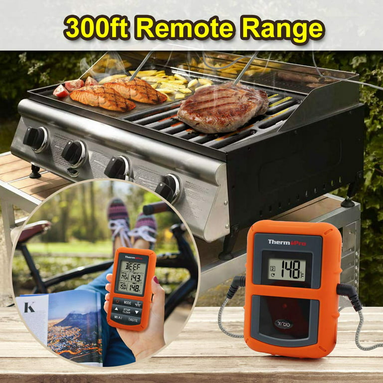 ThermoPro TP20 Wireless Remote Cooking Food Meat Thermometer with Dual  Probe for Smoker Grill BBQ Thermometer