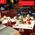 thumbnail image 3 of Tarjetas de felicitación de Papá Noel en 3D, plegables, con los mejores deseos de Navidad, regalo de Navidad para Año Nuevo, postal de agradecimiento y bendición decorativa, 3 of 5