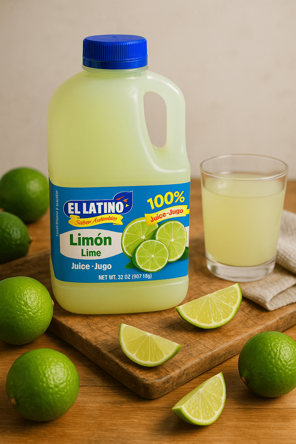 El Latino Limon (Lime) Pulp (No Sugar Added) 32oz. Jugs