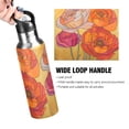 thumbnail image 4 of Yayeee 33oz Insulated Water Bottle Double Wall Stainless Steel with Flip Straw Lid, Orange Abstract Floral, 4 of 7