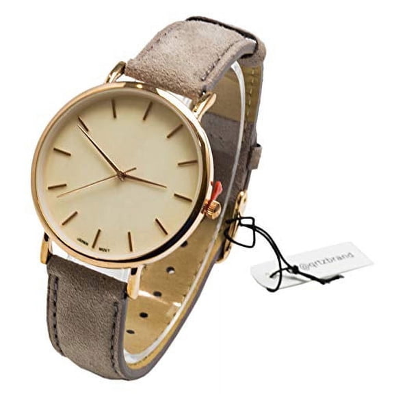 Blekon Collections Japanese Quartz Womens 38mm Case Mother of Pearl Dial Leather Strap Wrist Watch