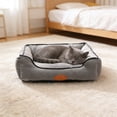 thumbnail image 6 of Washable Bolster Dog Bed, Soft Cotton Filled Pet Sofa Cushion, Non-Slip Calming Cat Bed for Small Medium Dogs Cats, 22.83x16.93in, Gray, 6 of 6