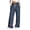 P-Navy, variant on Sweatpants Women Fashion Loose Casual Wide Leg Pants, Faux Denim Printed Drawstring Long Trousers Comfortable for Home Wear