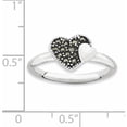 thumbnail image 2 of Marcasite Sterling Silver Heart Ring, 2 of 7
