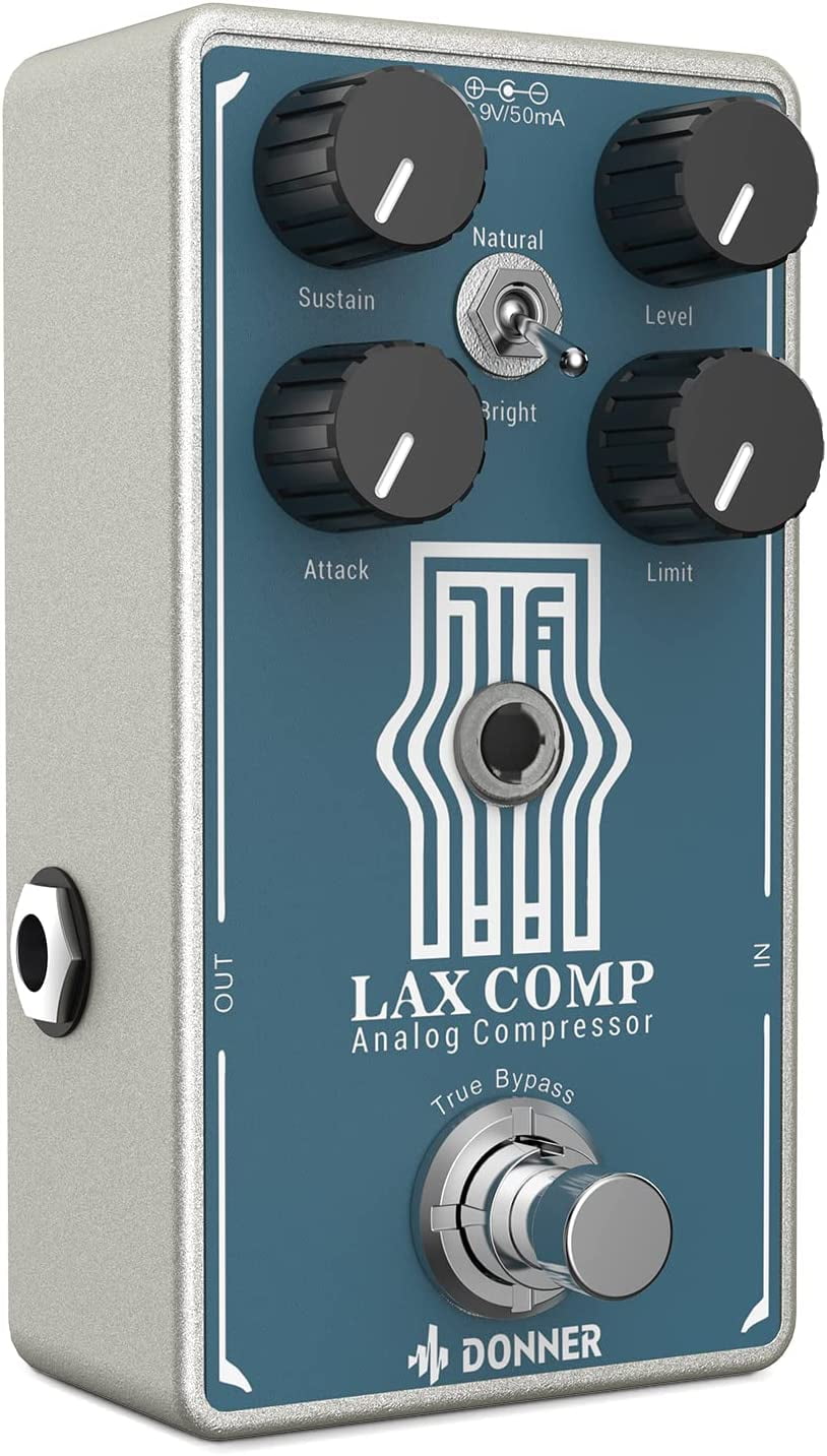 Donner Compressor Guitar Pedal, Lax Comp Compressor Pedal for Electric Guitar and Bass, Classic