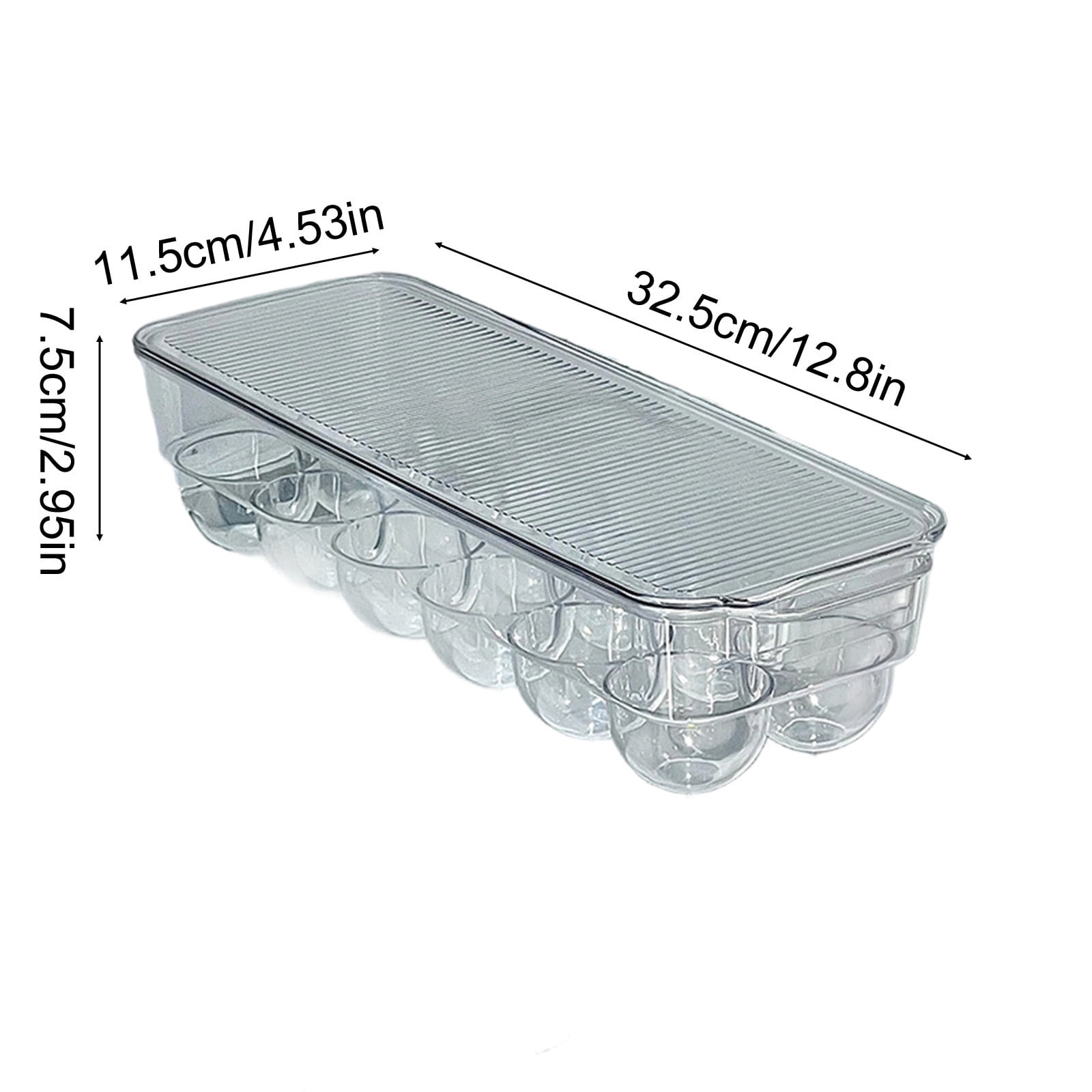 Egg Container With Lid for Refrigerator Organization- Pack of 2 - Clear Stackable Egg Holder for Kitchen or Pantry Organizers and Storage