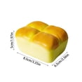 thumbnail image 3 of Realistic Bread Loaf Squishy Toy, Soft Wet Look Square Bread Stress Ball with 4 Buns, Slow Rising Squeeze Fidget Toy, Stress Relief Sensory Toy for Kids Adults, Bakery Desk Gift, 3 of 8