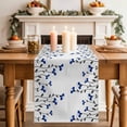 thumbnail image 2 of Table Runner 36 Inches Long for Kitchen Dining, Blue Flowers Dresser Scarf Farmhouse, Dining Table Decorations for Wedding/Parties, Spring Modern Simple Botanical Floral Plants 13 x 36 In, 2 of 8