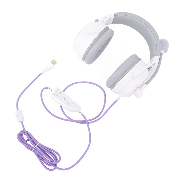 Auriculares De Juegos USB, 7.1 Sonido Envolvente Sobre Auriculares Con Orejas Con Micrófono De Cancelación De Ruido, Control En Línea, Ecualización Personalizada