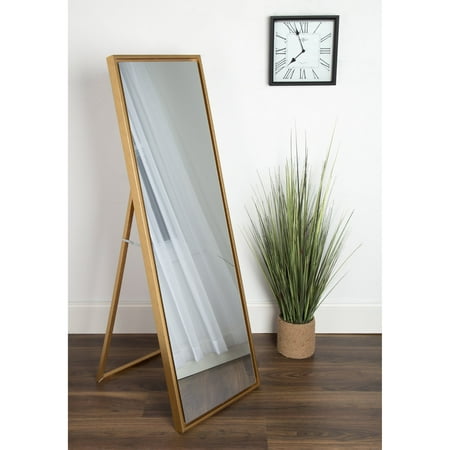 Solid Wood Frame Mirror - Kate and Laurel Evans Wood Framed Free Standing Floor Mirror - 8W x 58H in.