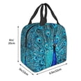 thumbnail image 3 of Fotbe Beautiful Blue Peacock Bolsa Térmica con Estampado y Forro de Aluminio Grueso Bolsa de Almuerzo con Bolsillo Frontal para Hombres y Mujeres, Ideal para Trabajo, Escuela, 3 of 8