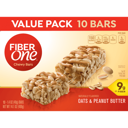 Fiber One Chewy Oats & Peanut Butter Bars, 14.1 oz, 5pk