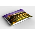 thumbnail image 2 of Ambesonne Travel Pillow Sham 2 Pack, Charles Bridge Prague, 30"x20", Purple Yellow Brown, 2 of 3