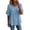Light Blue -AH11, variant on Gauze Shirts for Women - Crew Neck Ruffle Short Sleeve Cotton Linen Frayed Fringe Tops Summer Lightweight Loose Fit Blouses Turquoise XL
