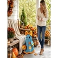 thumbnail image 6 of 25.6" Halloween Patchwork Ghost Figurine with Pumpkin - Cute Vintage Fall Tabletop Decor, Indoor Autumn Fall Statue for Home Room, Blue, 1-Pack, 6 of 7