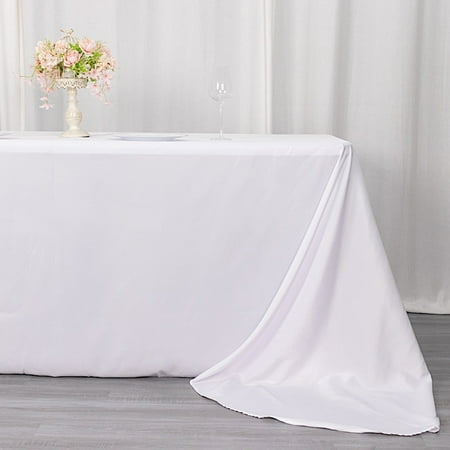 

BalsaCircle 90 x 156 Polyester Rectangular Tablecloth Rounded Corners White