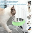 thumbnail image 6 of Crate Dog Cat Bowls, Removable Stainless Steel Hanging Pet Cage Bowls Kennel, Food Water Feeder Bowls with Bolt Holder for Puppy Cat Rabbite Birds,green,green,L，G21677, 6 of 6