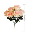 thumbnail image 2 of Ramo de novia de boda de flor de rosa artificial de 10 cabezas, ramo de flores de simulación de oficina en casa, rosa falsa, champán sidaley HA7036-02B, 2 of 5