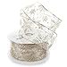 thumbnail image 3 of Ribbon Traditions Glitter Snowflakes Sheer Wired Ribbon 2 1/2 Inch By 10 Yards - Ivory/Gold, 3 of 4