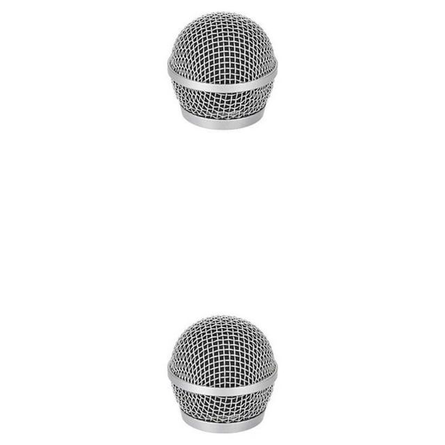 Langgg Metal Replacement Microphone Grille Portable Professional Detachable Protective Party Concert Mic Head Accessories Type 1 2Set