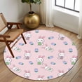 thumbnail image 2 of Round Rugs 5Ft, Easter Bunny Round Area Rug Washable Indoor Throw Carpet, Cute Rabbits Eggs Tulips Flowers Rustic Pink Soft Non Slip Circle Rug for Cabinet Bathroom Home Decor Aesthetic, 2 of 8