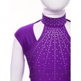 thumbnail image 7 of Alvivi Kids Girls Shiny Ballet Dance Outfits Gymnastic Shirt Crop Top and Tutu Skirt Bllerina Costume Purple 10, 7 of 7