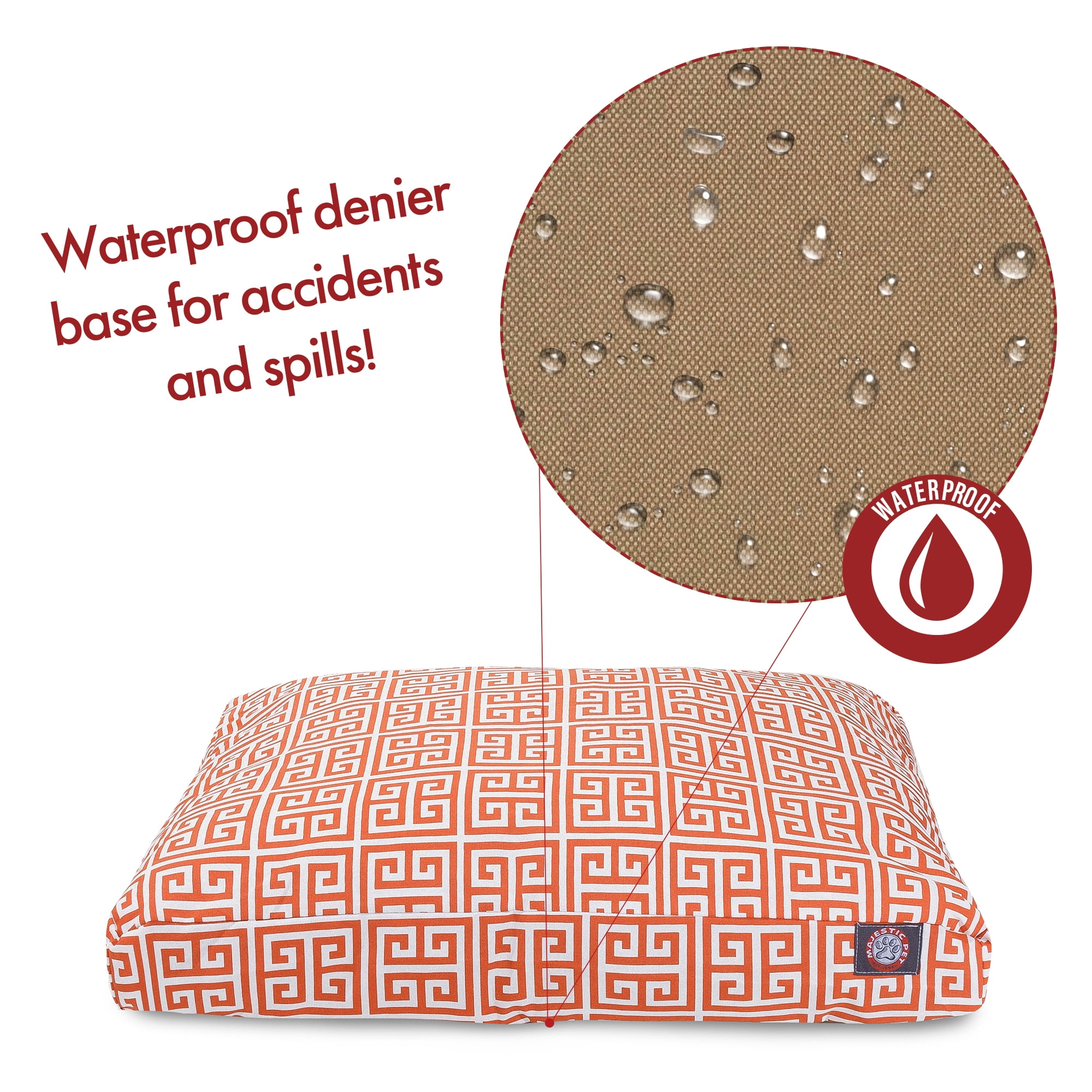 Majestic Pet | Towers Rectangle Pet Bed For Dogs, Removable Cover, Orange, Small