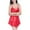 Red, variant on BLVB Women Satin Nightgown Babydoll Dress Sleepwear Mini Slip Nightwear with Adjustable Straps S-XXL