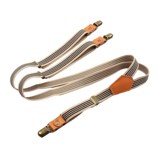 Tirantes para hombre de 2 cm de ancho para pantalones vaqueros, ideal para Halloween. Rayas Beige