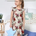 thumbnail image 4 of Balery Rose Flowers Camisón de princesa para niñas, pijama de algodón con mangas abullonadas, suave y bonito.-Medium, 4 of 6