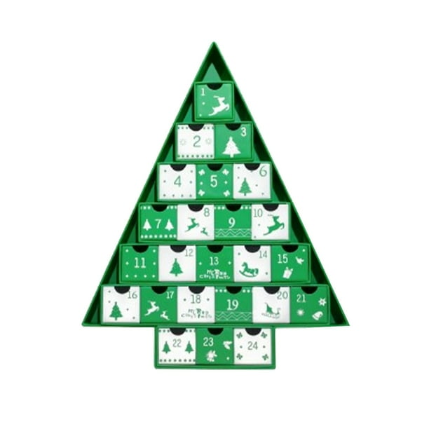 Cajas para calendario de adviento de Navidad Macarena 24 días Verde