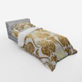 thumbnail image 2 of Ambesonne Damask Bedding Set 3 Pcs, Ombre Abstract Floral, Twin XL, Caramel and Pale Yellow, 2 of 2