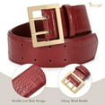 thumbnail image 5 of JASGOOD Women Wide Leather Belt for Jeans Dress Ladies Waist Belt with Gold Buckle, 5 of 7