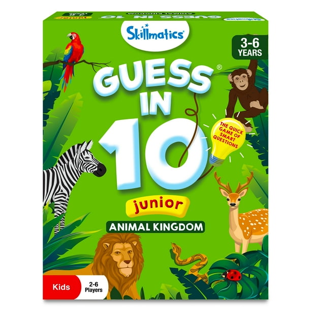 Skillmatics Guess in 10 - Juego de cartas Animal Kingdom para niños en edad preescolar, niñas y niños, divertido juego de viaje y regalos para edades de 3, 4, 5 y 6 años