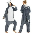 thumbnail image 2 of Fjofpr Pajamas Jumpsuits for Women Plus Size Fleece Fluffy Sleepwear Zip up Hooded Plush Rompers Cute Wolf One Piece Fashion Pajamas Hooded Long-sleeved Pajamas Home Clothing Pajamas Navy M, 2 of 6