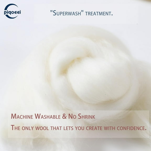 Merino Wool Roving Top for Spinning and Felting - 100% Natural Undyed, Soft Fine Wool for Needle Felting, Knitting, Dyeing