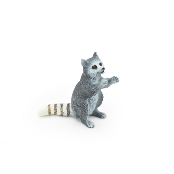 Raccoon Toy, Sitting, Very Realistic Rubber Figure, Model, Educational, Animal, Hand Painted Figurines, 2" CH058 BB78