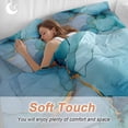 thumbnail image 5 of Teal Blue Marble Duvet Cover Set, Modern Abstract Art Marble Crack Soft Duvet Cover California King Bedding Set 4 Pieces, 1 Quiltcover and 2 Pillowcases with Zipper, 1 Bed Sheet for All Seasons, 5 of 9