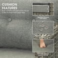 thumbnail image 5 of RoyalCraft Modular Collections Patio Arm Sofa Chir, Outdoor Grey Rattan Single Sofa Chair Set with Seat and Back Cushions, Aluminum Frame,Grey Cushion, 5 of 7