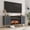 Navy Blue, variant on Vecenuy Fluted Fireplace TV Stand Up to 80" TVs, Modern Entertainment Center with 30" Electric Fireplace, Luxury Media Console with Adjustable Shelves for Living Room, White
