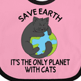 thumbnail image 4 of Inktastic Save Earth It's the Only Planet with Cats with Black Cat Boys or Girls Baby Bib, 4 of 4