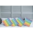 thumbnail image 6 of Ambesonne Colorful Throw Pillow Cover 4 Pack, Stripe Rainbow Pattern, 16", Multicolor, 6 of 6