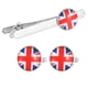 thumbnail image 1 of Juego de gemelos y pinzas para corbata para hombre, bandera del Reino Unido, tono plateado, 1 of 3