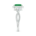 thumbnail image 3 of Angara Natural 1.1 Ct. Emerald with Diamond Halo Ring in 14K White Gold for Women (Ring Size: 12), 3 of 10