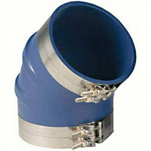 Trident Blue "VHT" Silicone 45 Degree Elbow with T-Bold Clamps