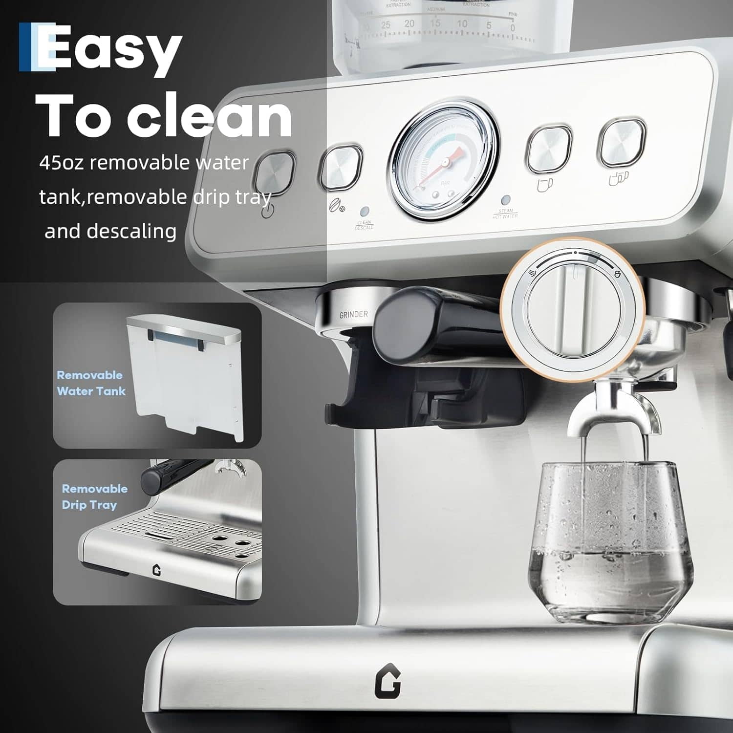 EastVita Semi-Automatic Espresso Machine 20 Bar Professional Pressure