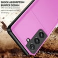 thumbnail image 5 of Dteck Case for Samsung Galaxy S22,Shockproof Wallet Card Slot Holder Pocket Slide Slim Fit Dual Layer Soft TPU Hard PC Hybrid Protective Back Cover for Galaxy S22 5G, Pink, 5 of 6